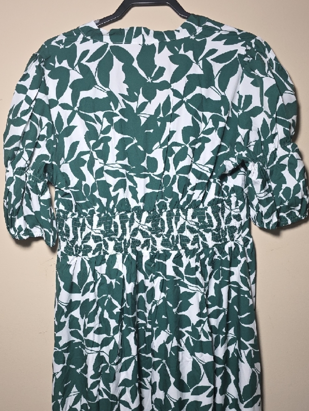 SHEIN Green and White Leaf-Print V-Neck Maxi Dress XXL NIB - Picture 7 of 8